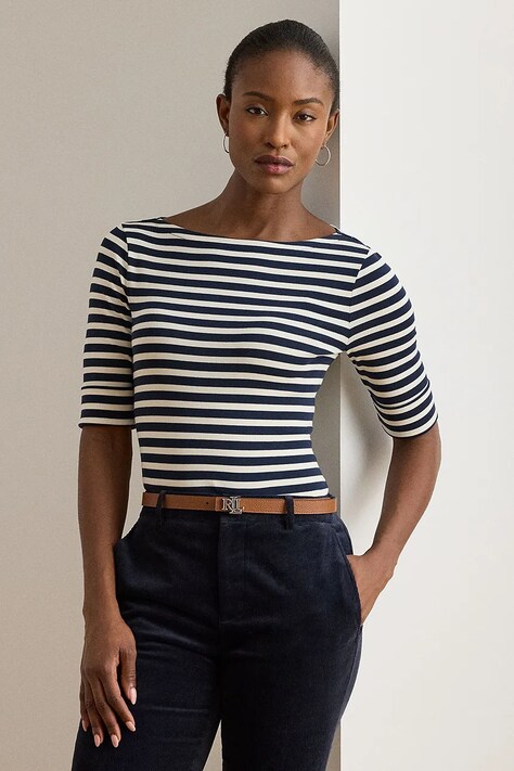 Блузка Lauren Ralph Lauren цвет синий узор 200980041