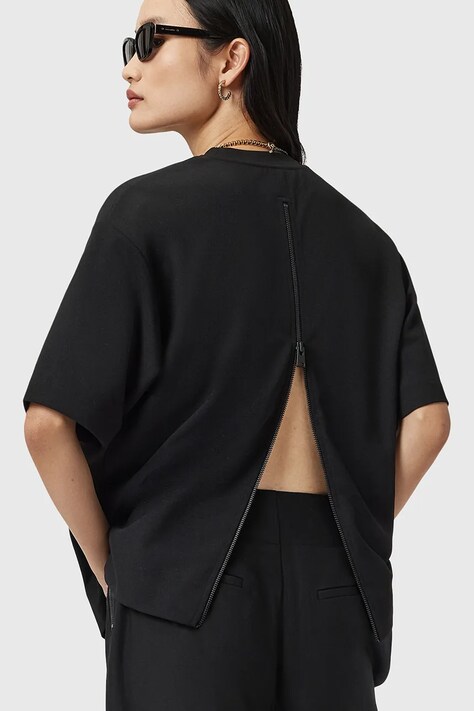 Μπλουζάκι AllSaints DANI χρώμα: μαύρο, W002JD