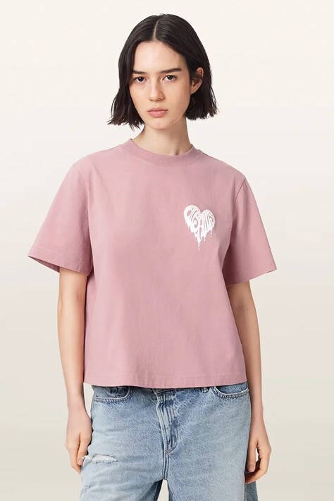 AllSaints T-shirt damski bawełniany TRIP różowy W033JD