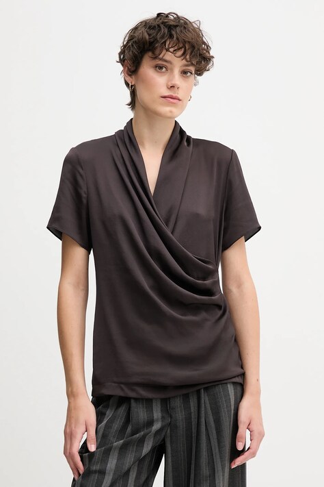 Joseph Ribkoff bluzka damska kolor brązowy gładka 253237F25