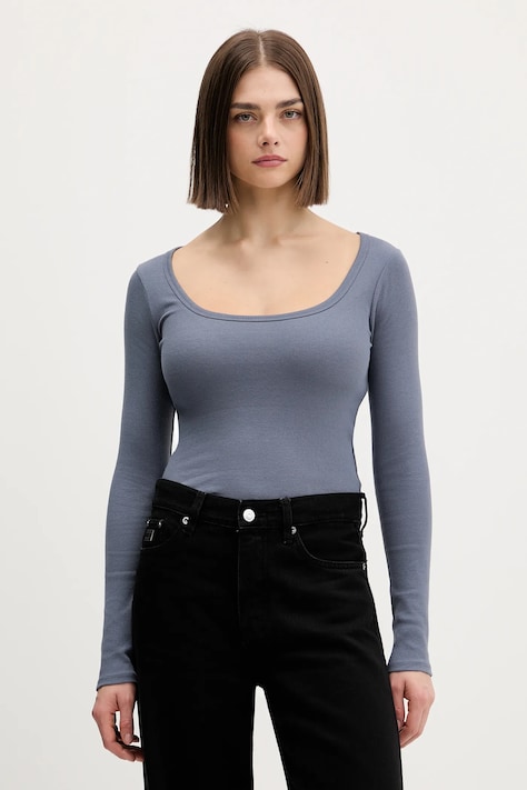 Hollister Co. longsleeve kolor niebieski KI339-5067-201