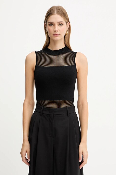 Morgan top culoarea negru, uni, MJULIE