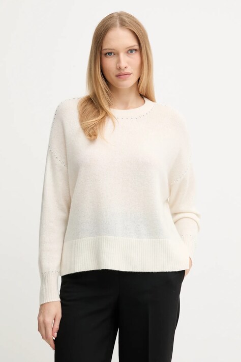Joseph Ribkoff sweter kaszmirowy damski kolor beżowy 253980