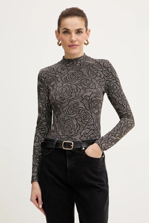 Morgan bluzka damska kolor czarny wzorzysta TROSALI