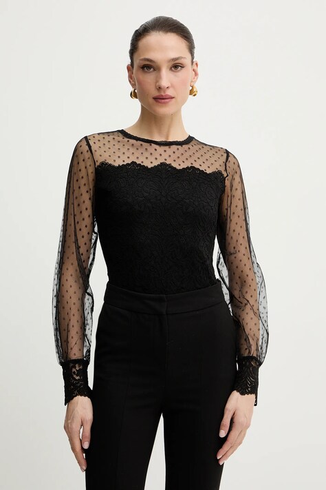 Morgan body damska kolor czarny gładka TAIEN