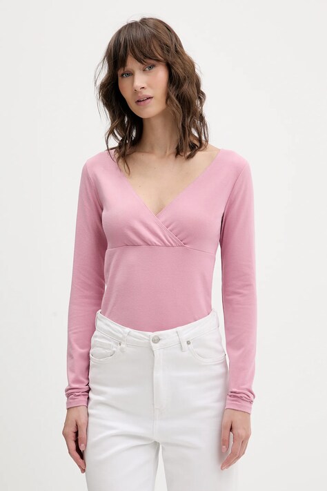 Μακρυμάνικο Hollister Co. χρώμα: ροζ, KI339-5066-620