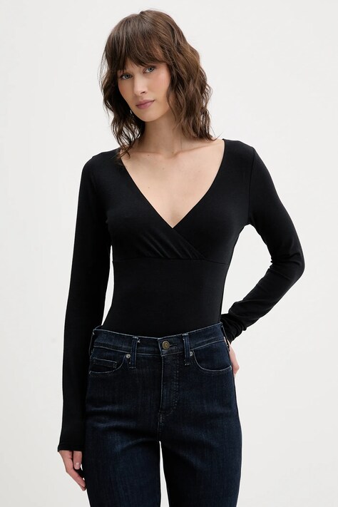 Μακρυμάνικο Hollister Co. χρώμα: μαύρο, KI339-5066-900