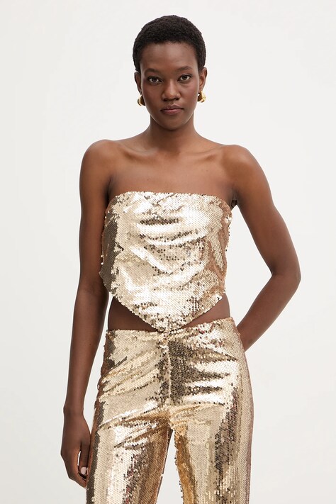 Haveone top damska kolor złoty gładka RGE-P059