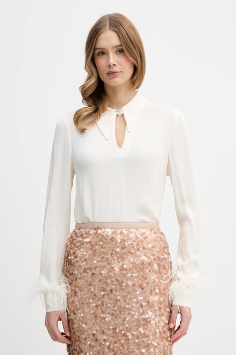 Pedro del Hierro bluzka damska kolor beżowy gładka 6632027