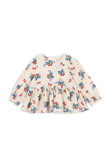 Konges Sløjd bluzka dziecięca ELIN BLOUSE GOTS kolor beżowy wzorzysta KS103793