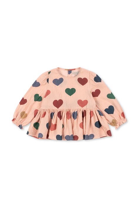 Konges Sløjd bluzka dziecięca ELIN BLOUSE GOTS kolor różowy wzorzysta KS103793
