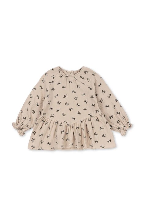Детска памучна блуза Konges Sløjd COCO BLOUSE GOTS в бежово с десен KS103757
