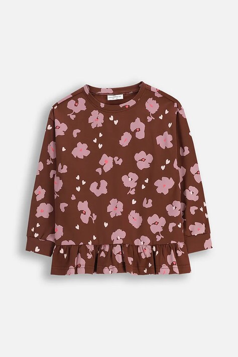 Coccodrillo bluzka dziecięca kolor brązowy wzorzysta CRAFT PUNK GIRL KIDS