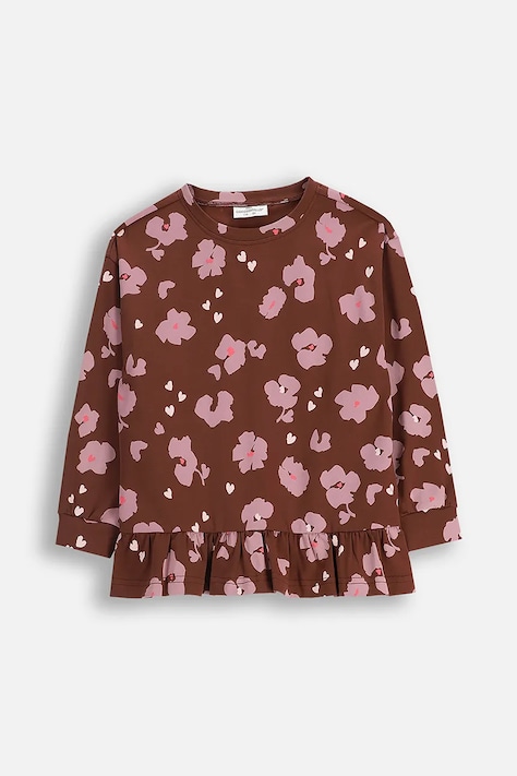 Coccodrillo bluză copii culoarea maro, cu model, CRAFT PUNK GIRL KIDS