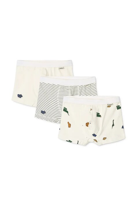 Παιδικό βαμβακερό μποξεράκι Liewood Marvin Boxers 3-pack χρώμα: μπεζ, LW20283