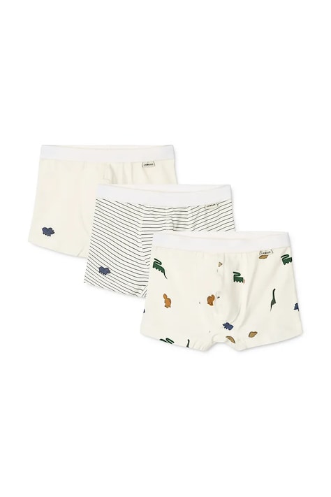 Dětské bavlněné boxerky Liewood Marvin Boxers 3-pack béžová barva, LW20283