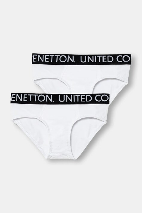 United Colors of Benetton slipy dziecięce 2-pack kolor biały 3OP80S484