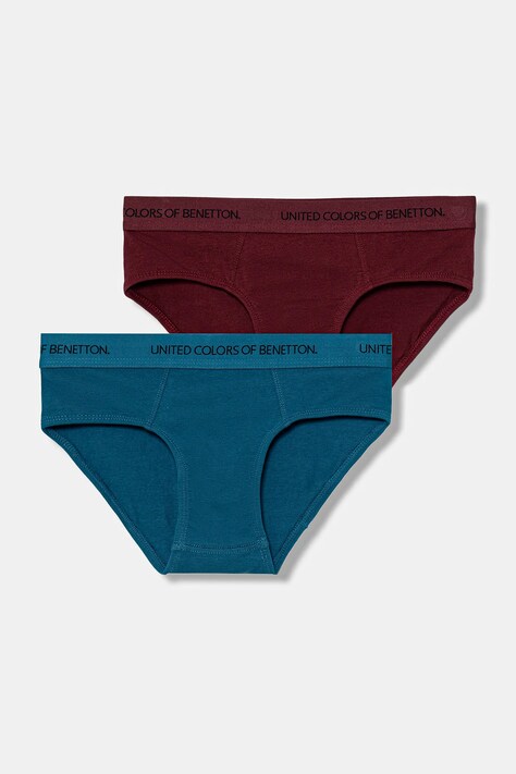 United Colors of Benetton slipy dziecięce 2-pack kolor niebieski 3OP80S484