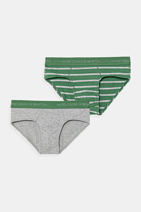 United Colors of Benetton slipy dziecięce 2-pack kolor zielony 3VPS0S02T
