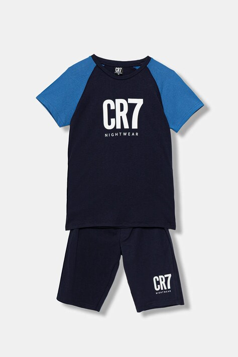 CR7 Cristiano Ronaldo piżama bawełniana dziecięca 2-pack kolor granatowy wzorzysta 8770