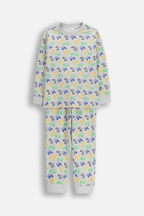 Coccodrillo pijamale din bumbac pentru copii cu model gri PIJAMALE