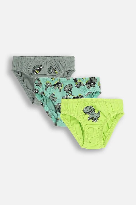 Coccodrillo slipy bawełniane dziecięce 3-pack kolor zielony PANTS