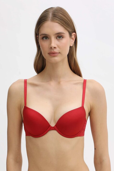 Podprsenka Emporio Armani Underwear červená barva, hladká, EW000379 AF10891