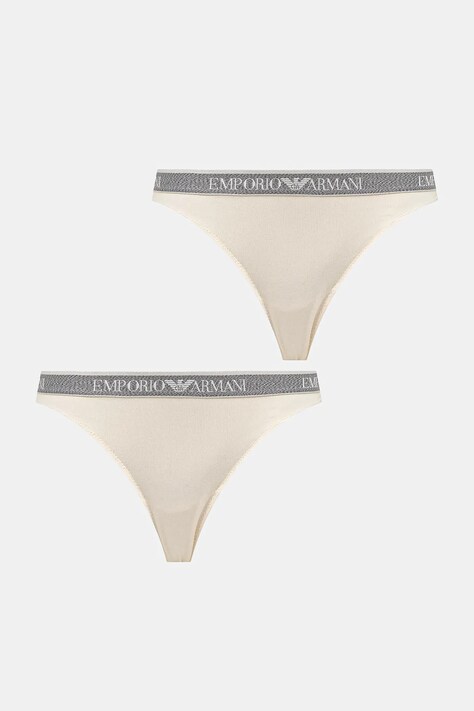 Emporio Armani Underwear chiloți 2-pack culoarea bej, EW000404 AF15345