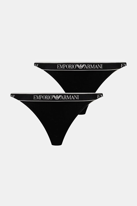 Tanga Emporio Armani Underwear 2-pack černá barva, EW000405 AF15345