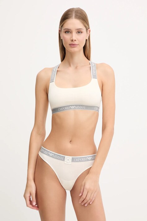 Emporio Armani Underwear komplet - biustonosz i brazyliany kolor beżowy EW001905 AF15345