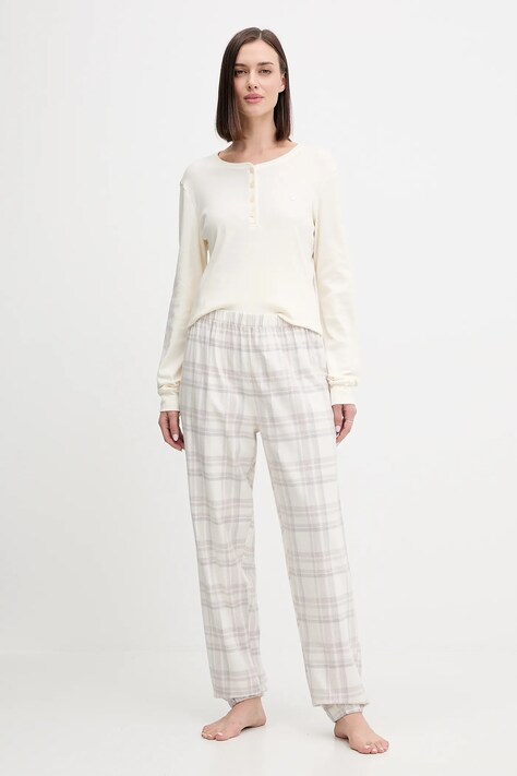 Emporio Armani Underwear pijama culoarea bej, EW001984 AF15372