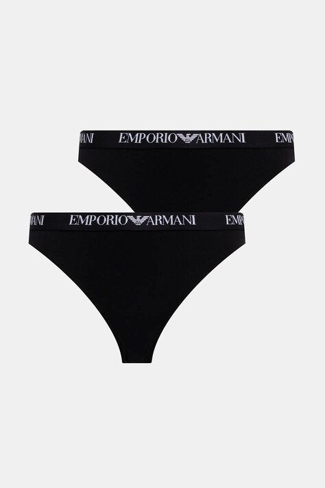 Emporio Armani Underwear stringi 2-pack kolor czarny EW000402 AF13033
