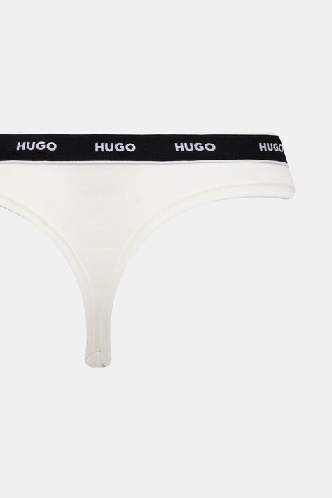 HUGO стрінги жіночі бавовняні з еластаном TRIPLET THONG STRIPE 3 шт — AW25-BID034, червоний — фото 7