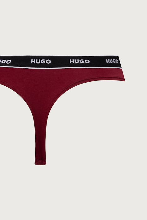HUGO стрінги жіночі бавовняні з еластаном TRIPLET THONG DESIGN 3 шт — AW25-BID039, червоний — фото 5