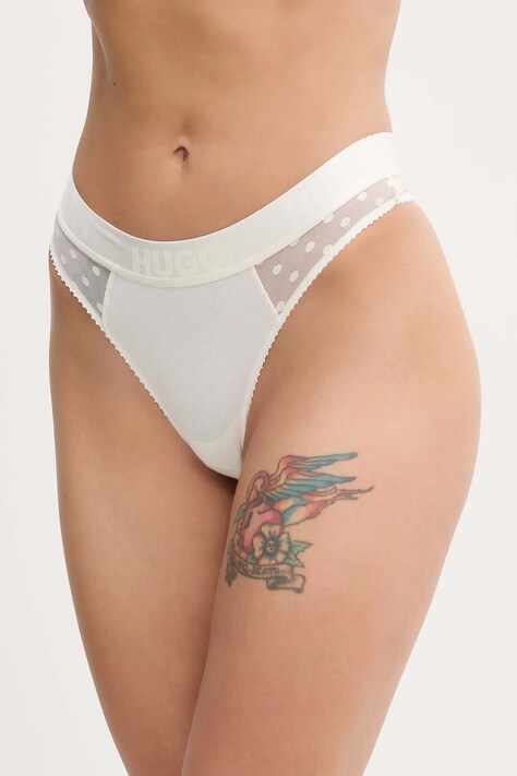 Tanga HUGO béžová barva, 50545718