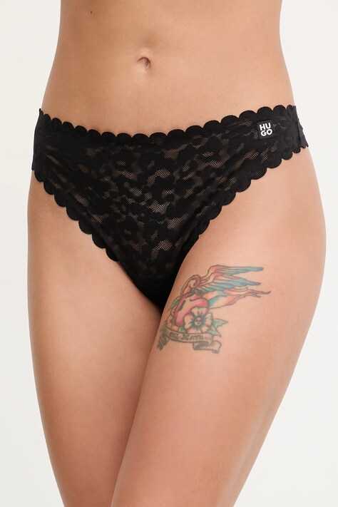 HUGO stringi kolor czarny transparentne 50545725