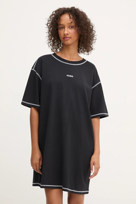 HUGO cămașă de noapte culoarea negru, 50544130