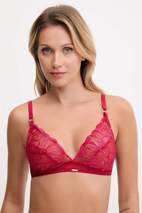 Chantelle biustonosz FLEURS kolor czerwony transparentny wzorzysty C12M80