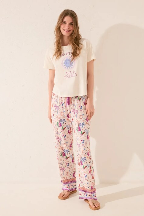 Πιτζάμα women'secret χρώμα: άσπρο, 3709675