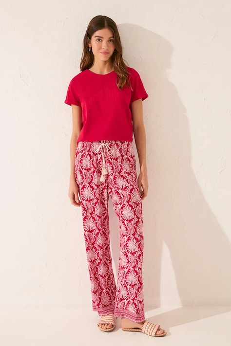 women'secret pantaloni de pijama culoarea bordo, 3709677