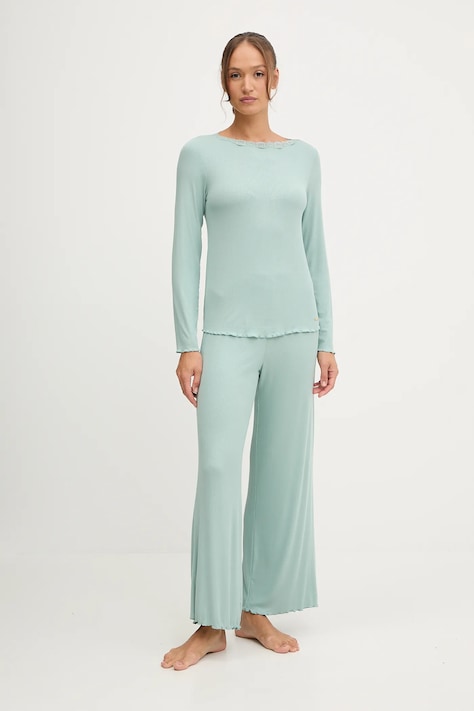 United Colors of Benetton pijama culoarea turcoaz, 3P2Y3P03Y