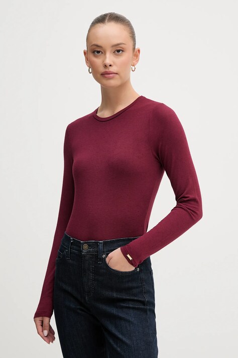 Body s příměsí kašmíru United Colors of Benetton vínová barva, 3LRU3B004