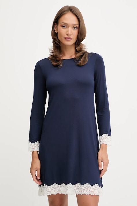 United Colors of Benetton cămașă de noapte culoarea bleumarin, 3Z123C01J