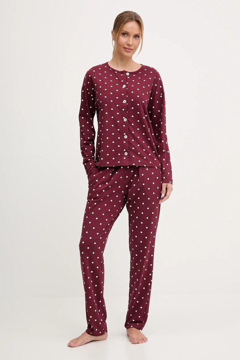 Піжамна сорочка United Colors of Benetton — AW25-BID0BE, бордо — фото 2
