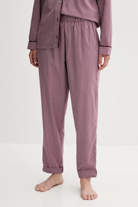 United Colors of Benetton pantaloni de plajă din bumbac culoarea bordo, bumbac, 4MYG3F00M