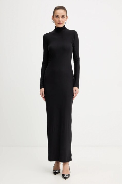 Guess sukienka EVELINE kolor czarny maxi dopasowana O5BK02 KCDE0