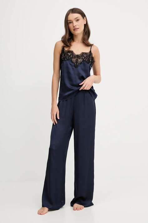 Guess pijama DAPHNE culoarea bleumarin, satin, O5BX19 WH9C2