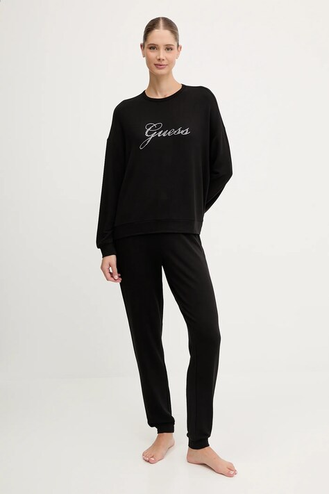 Guess piżama damska kolor czarny O5BX21 K3352