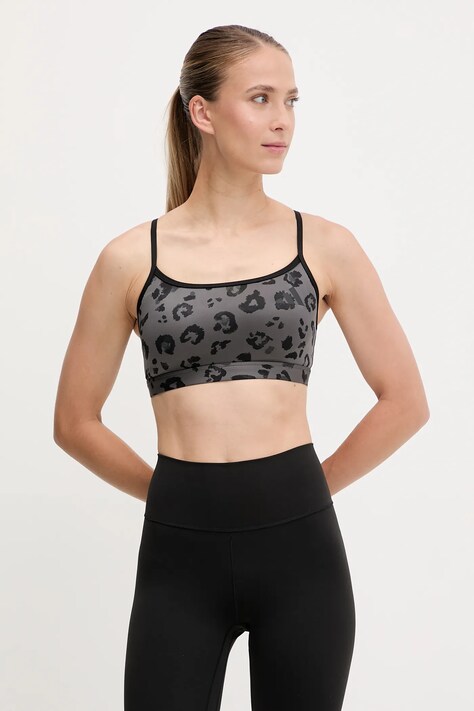 Спортивный бюстгальтер adidas Performance Powerreact Essentials Light Support Bra Print цвет серый узор JN2662