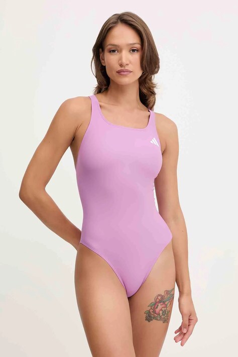 adidas Performance costum de baie dintr-o bucată Essentials culoarea violet, cupa moale, JY0092